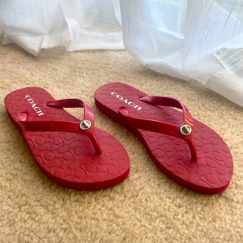 Coach Abbigail Black Flip Flops